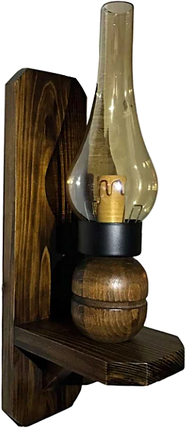 Klasik Gaz Lambası Ahşap Aplik