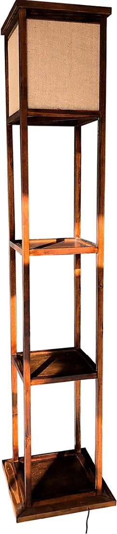 Raflı Ahşap Lambader